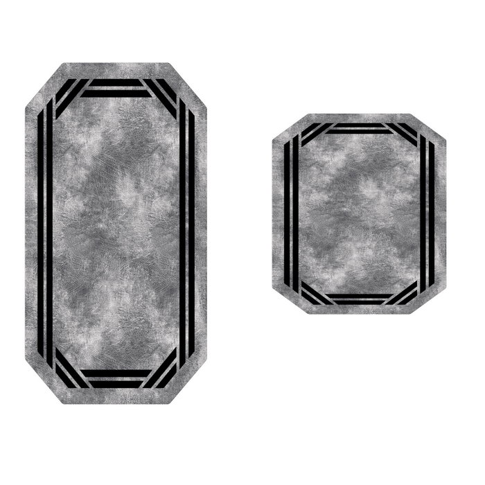 Mijölnir Juego de alfombrillas de baño gris y negro Mijölnir Juego de alfombrillas de baño gris y negro